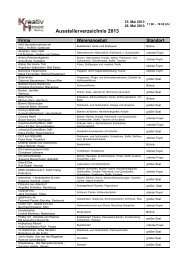 Kreativmesse Marburg - Ausstellerverzeichnis Stand ... - Stadthalle