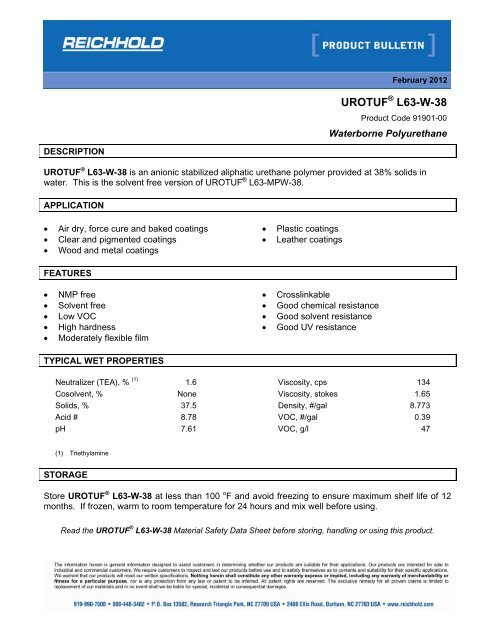 Uro R63 UROTUF L63-W-38 (91901-00).pdf - Reichhold