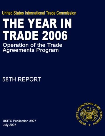 Operation of the Trade Agreements Program (58th Report) - USITC