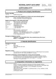 wedi Building Panel (MSDS)