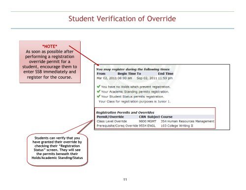 Faculty: How to Issue Registration Overrides in SSB
