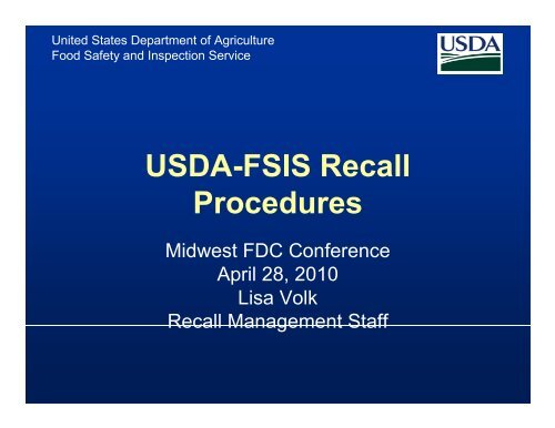 USDA-FSIS Recall Procedures - ASQ