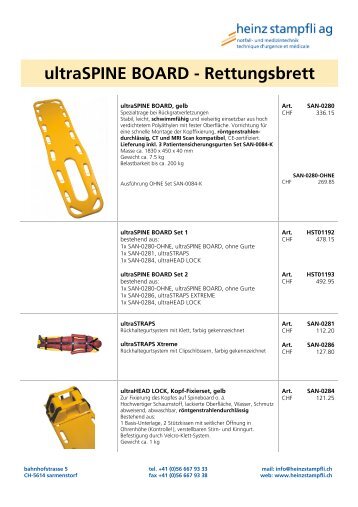 Spineboard ultraMEDIC SAN-0280 - Heinz Stampfli AG