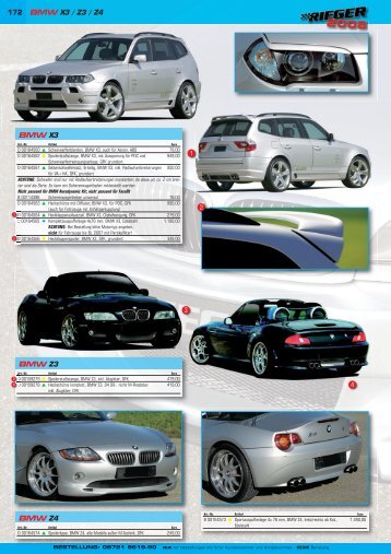 BMW X3 BMW Z3 BMW Z4