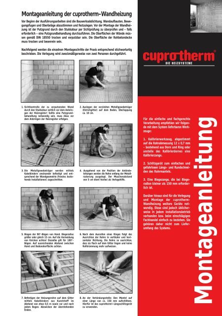 Montageanleitung Wandheizung (PDF, 98 KB) - cuprotherm