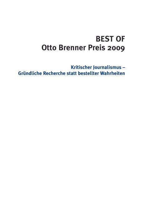 BEST OF Otto Brenner Preis 2009 - Otto Brenner Shop