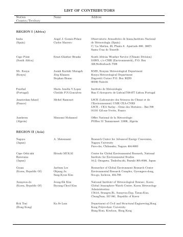 Appendix C List of Contributors