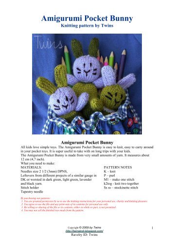 Amigurumi Pocket Bunny - LiveInternet