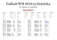 Spielplan WM 2010
