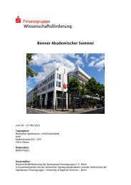 Bonner Akademischer Sommer - Sparkassen-Finanzgruppe eV