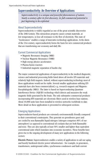 superconductivity - CCAS - Coalition for the Commercial Application ...