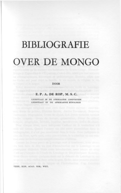 DE ROP, A. Bibliografie over de Mongo. T.VIII,f.2 (1956) (PDF format)