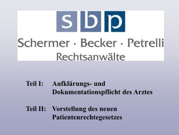 Vortrag Patientenrechtegesetz - Rechtsanwälte Schermer • Becker ...