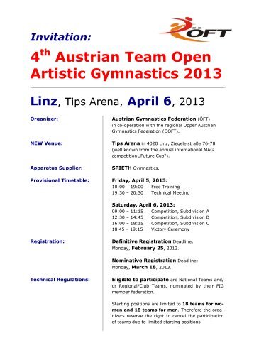 4 Austrian Team Open Artistic Gymnastics 2013