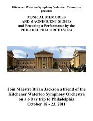 Join Maestro Brian Jackson a friend of the Kitchener Waterloo ...