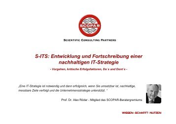 S-ITS: Entwicklung und Fortschreibung einer nachhaltigen IT-Strategie