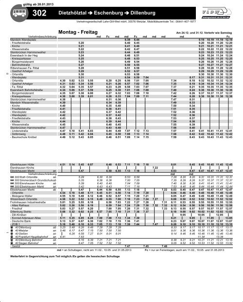 302 - Verkehrsgesellschaft Lahn-Dill-Weil mbH