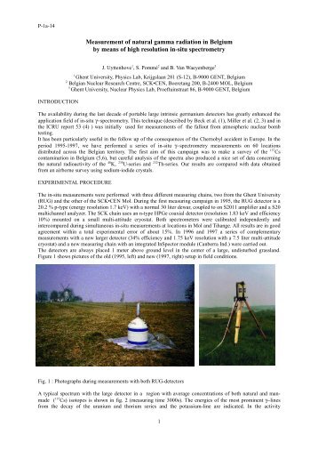 Measurement of natural gamma radiation in Belgium by means of ...