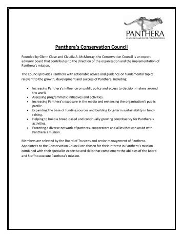 Conservation Council - Panthera