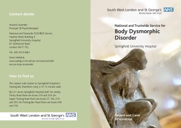 Body Dysmorphic Disorder - South West London and St George's ...