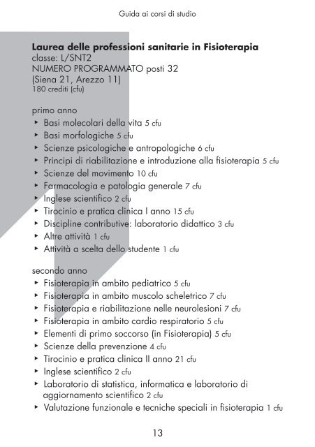 Guida ai corsi di studio - Università degli Studi di Siena