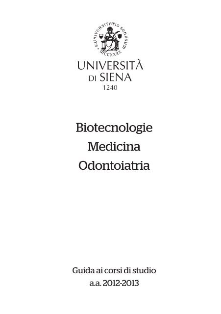 Guida ai corsi di studio - Università degli Studi di Siena