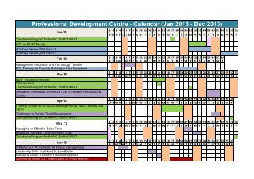Professional Development Centre - Calendar (Jan 2013 - Dec 2013)