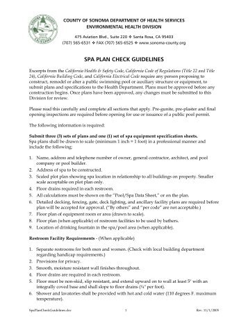 SPA PLAN CHECK GUIDELINES - Sonoma County
