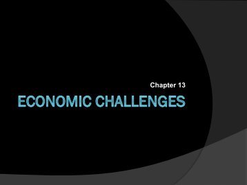 Chapter 13 - Economic Challenges