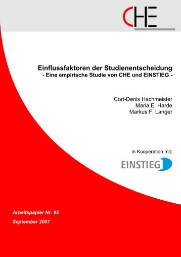 Einflussfaktoren der Studienentscheidung - Centrum für ...