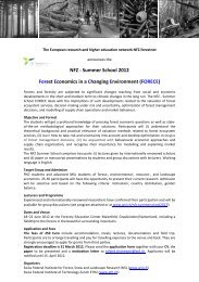 NFZ - Summer School 2012 Forest Economics in a Changing ... - WSL