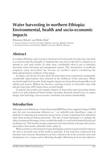 Water harvesting in northern Ethiopia - International Water ...