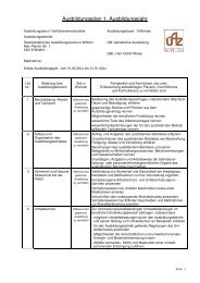 Ausbildungsplan Verfahrensmechaniker/in