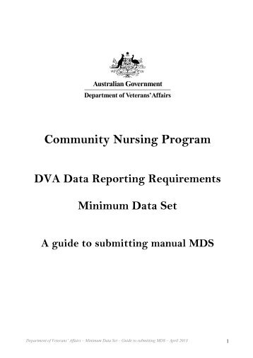 Minimum Data Set - Department of Veterans' Affairs