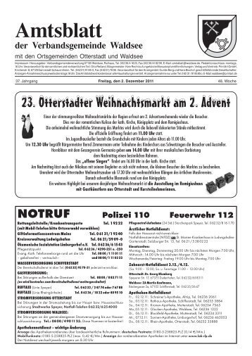 Kalenderwoche 48 - Verbandsgemeinde Waldsee