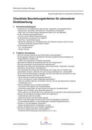 Checkliste Beurteilungskriterien fÃ¼r adressierte Direktwerbung