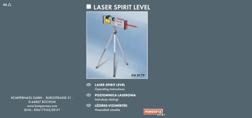 LASER SPIRIT LEVEL - Kompernass