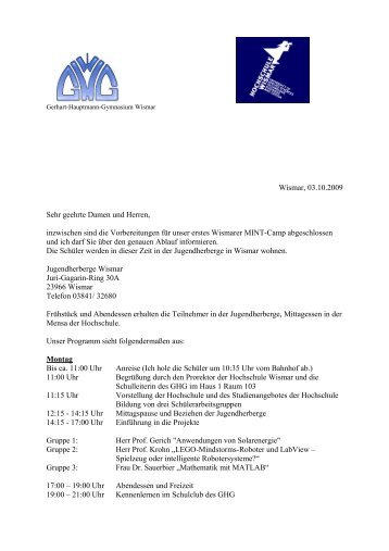 Programm - GHG-Wismar