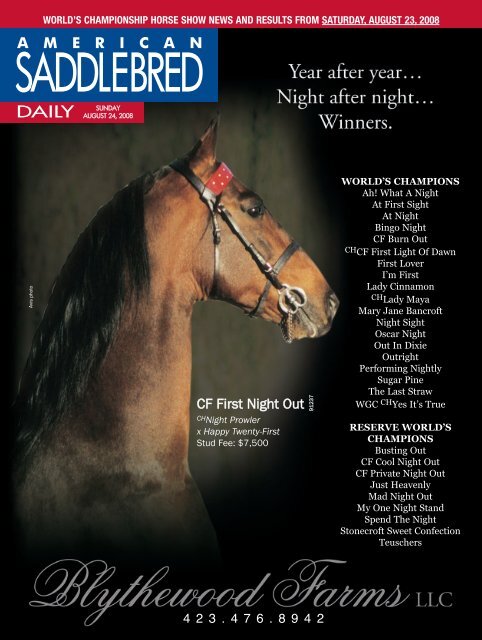 Sunday - American Saddlebred Horse Association