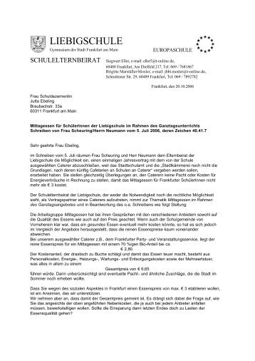 Brief an Schuldezernentin Ebeling vom 20.10.06 - seb-liebig.de