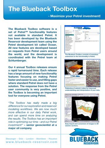 The Blueback Toolbox - Ocean - Schlumberger