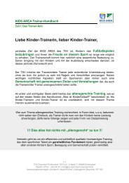 KIDS AREA Trainer-Handbuch Teil I - TSV Donndorf-Eckersdorf