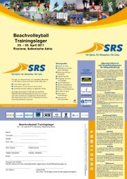 Einladung zum Beachvolleyball-Trainingslager - SRS