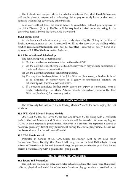 Information Bulletin - Indian Veterinary Research Institute