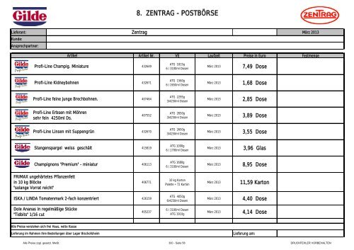 8. ZENTRAG - POSTBÃRSE