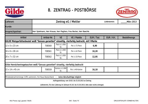 8. ZENTRAG - POSTBÃRSE