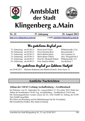 Amtsblatt Nr. 32 - Klingenberg am Main
