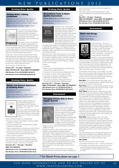 PUBLICATIONS CATALOGUE 2012 - IWA Publishing