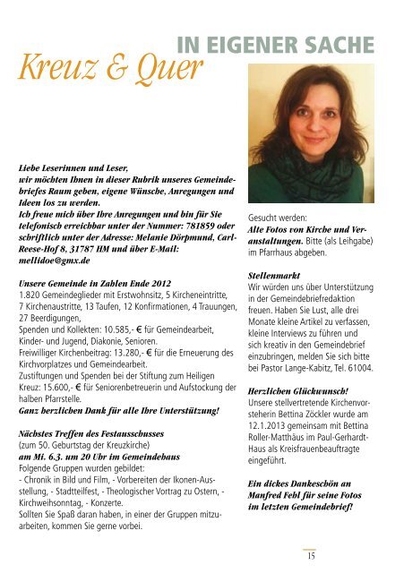 Gemeindebrief Ausgabe 2/2013 - Ev.-Luth. Kirchengemeinde .Zum ...