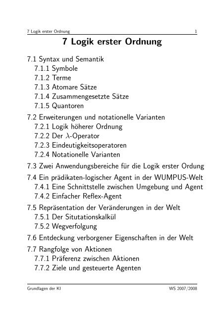 7 Logik erster Ordnung - BIOTEC